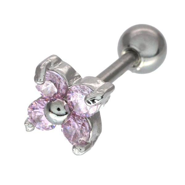 ボディピアス フラワークオーターバーベル/16G 花 ボディーピアス 軟骨