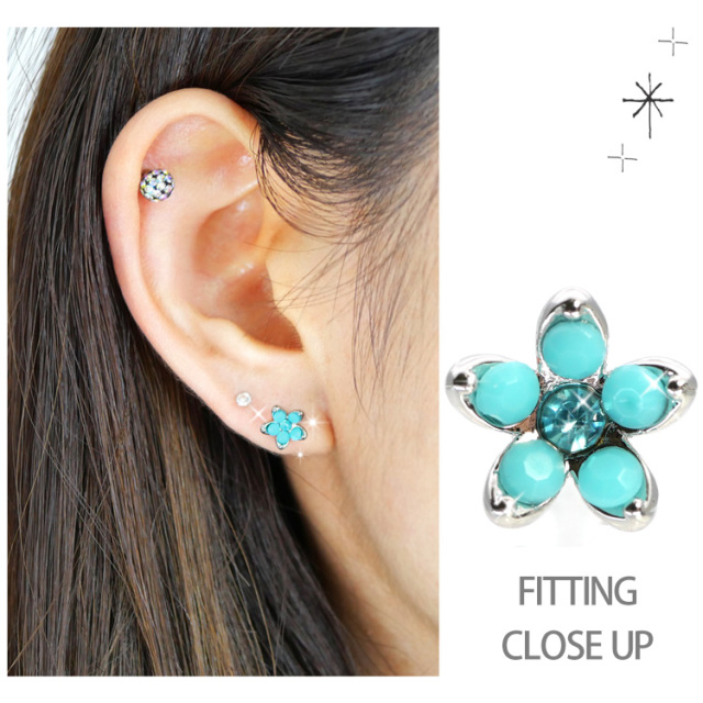 ボディピアス Soeur de Nana ミルキーフラワーバーベル 16G