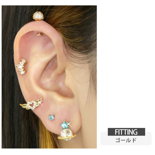 サンストーン✴一等星ピアス サンストーン_gold_宝石ピアス | Jewel