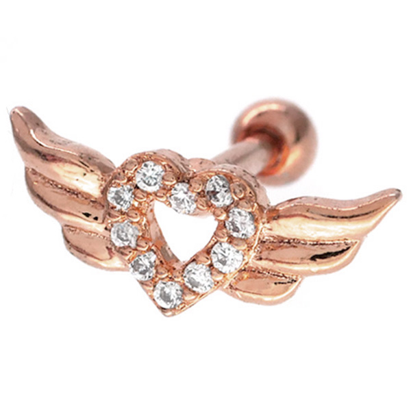 ボディピアス ウイングオープンハートバーベル/16G ボディーピアス