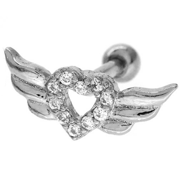 ボディピアス ウイングオープンハートバーベル/16G ボディーピアス