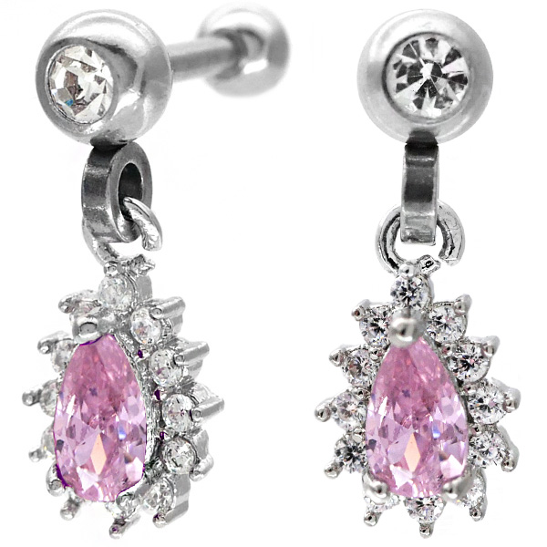 ボディピアス クラシカルペアシェイプジュエルバーベル/16G ボディー