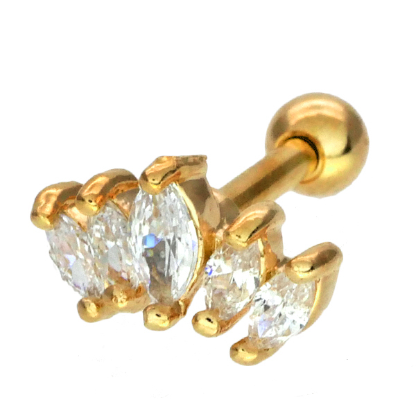 ボディピアス カルテットマーキーズジュエルバーベル 16G ボディー