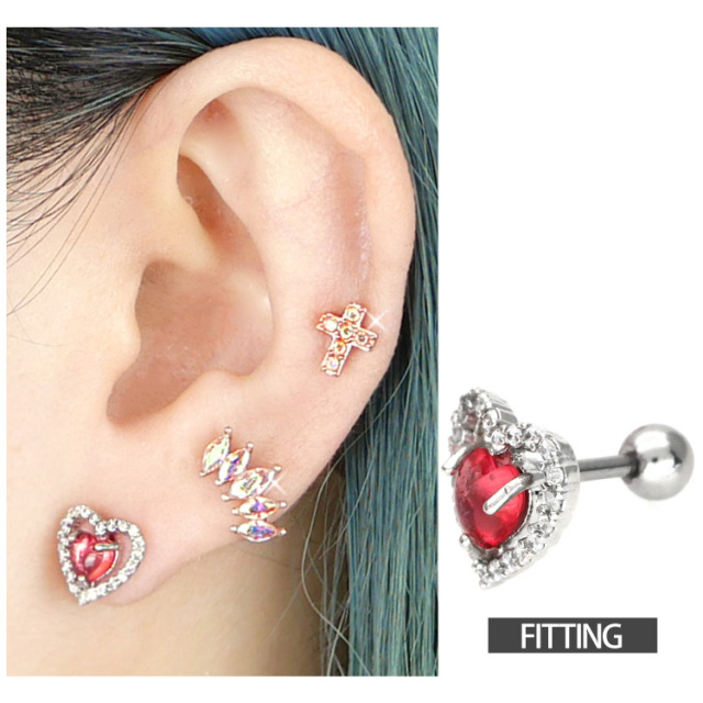 ボディピアス ジュエルオープンハートバーベル/16G ボディー