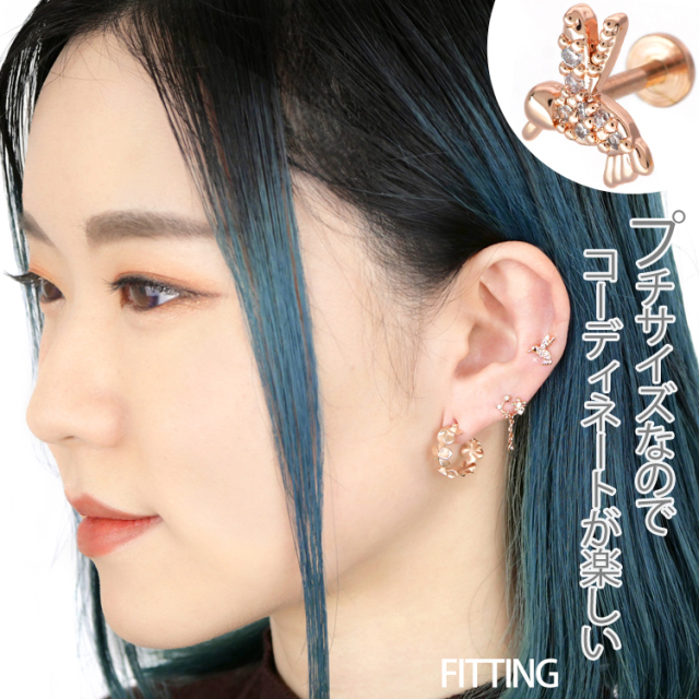 ボディピアス ハミングバードインターナルラブレット/16G ボディー