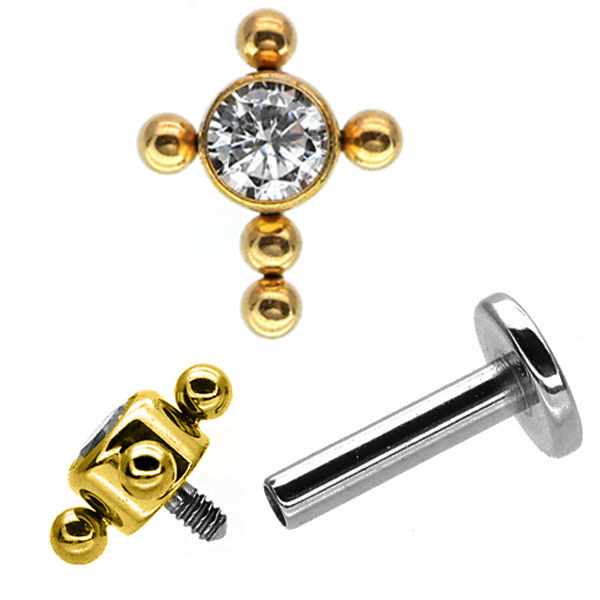 ボディピアス 18G 16G つけっぱなしにおすすめ ジュエルセット