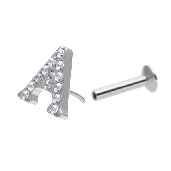 ピアス 20G 18G 16G つけっぱなしにおすすめ ジュエルイニシャル