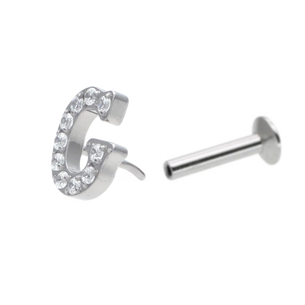 ピアス 20G 18G 16G つけっぱなしにおすすめ ジュエルイニシャル