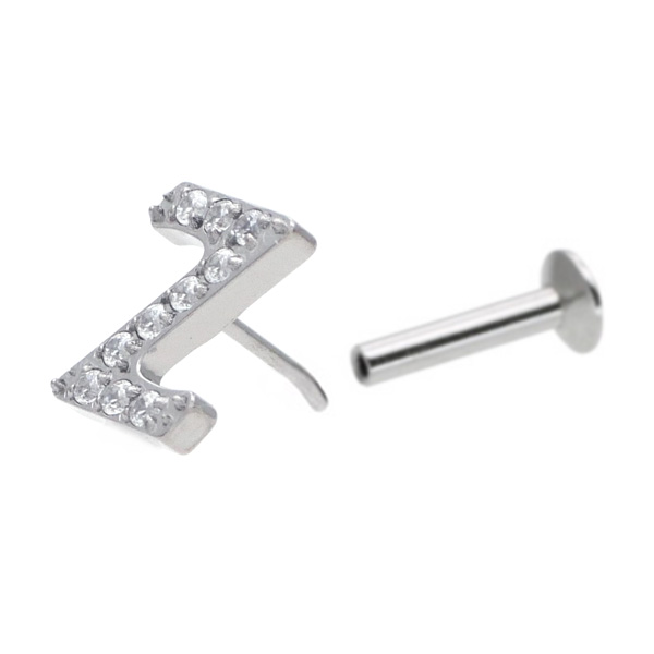 ピアス 20G 18G 16G つけっぱなしにおすすめ ジュエルイニシャル