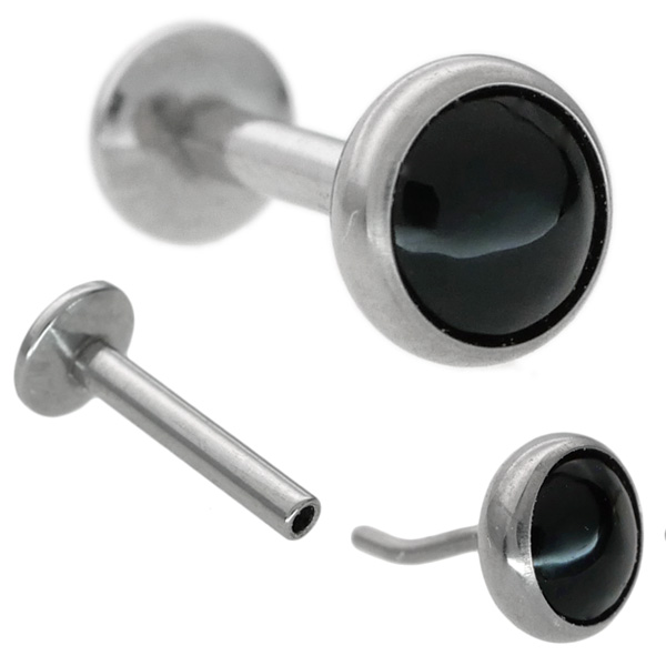 ピアス 20G 18G 16G つけっぱなしにおすすめ 天然石ベゼルセット