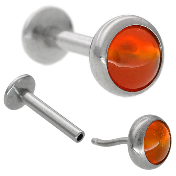 ピアス 20G 18G 16G つけっぱなしにおすすめ 天然石ベゼルセット