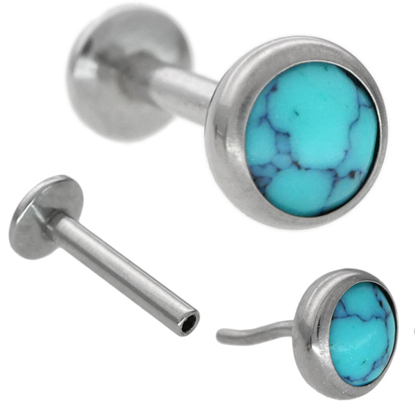 ピアス 20G 18G 16G つけっぱなしにおすすめ 天然石ベゼルセット