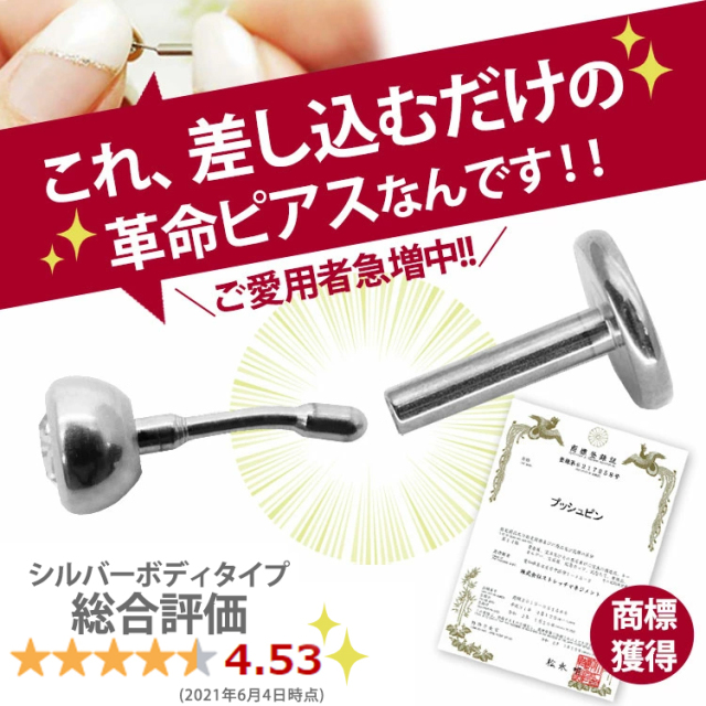 ボディピアス カラーボディ ベゼルセット プッシュピンジュエル