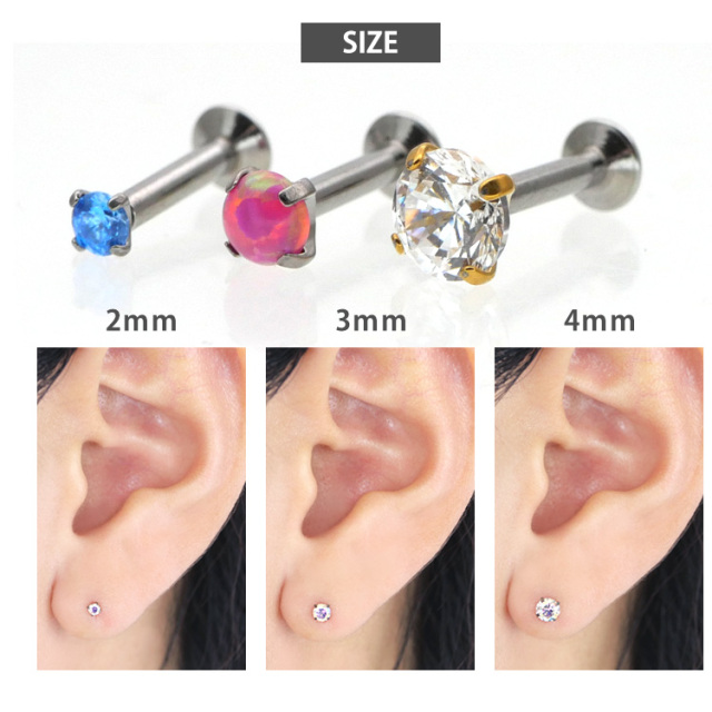 ピアス mizuho ピアス 20G 18G 16G つけっぱなしにおすすめ プッシュピン立爪ジュエル