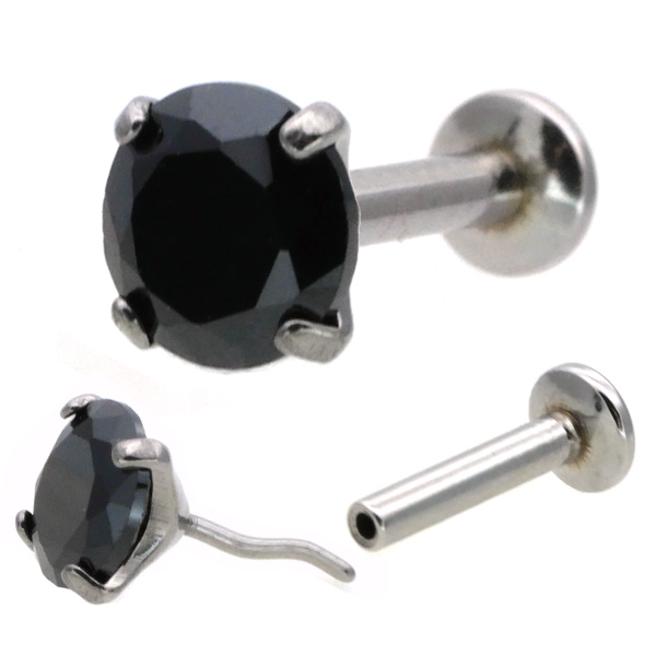 ピアス 20G 18G 16G つけっぱなしにおすすめ プッシュピン立爪ジュエル