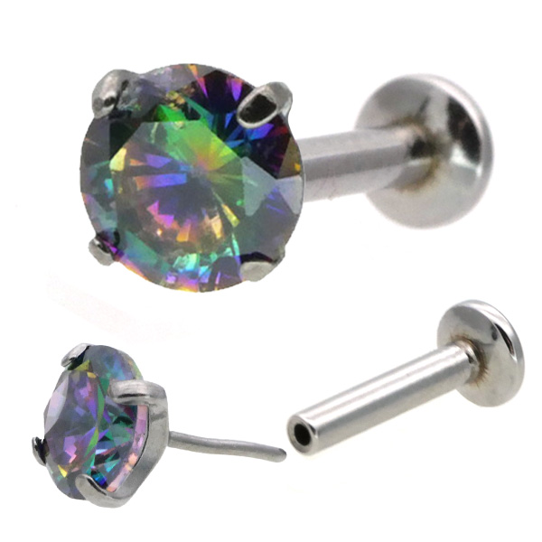 ピアス 20G 18G 16G つけっぱなしにおすすめ プッシュピン立爪ジュエル