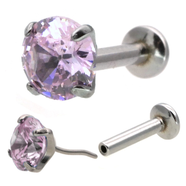 ピアス 20G 18G 16G つけっぱなしにおすすめ プッシュピン立爪ジュエル