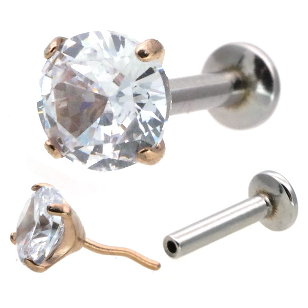 専用❣️ チューライト　プルメリア＆スクロールカービング＆ルビーのピアス14kgf ピアス 20G 18G 16G つけっぱなしにおすすめ プッシュピン立爪ジュエル