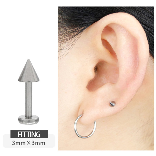 ピアス 20G 18G 16G つけっぱなしにおすすめ スパイクプッシュピン