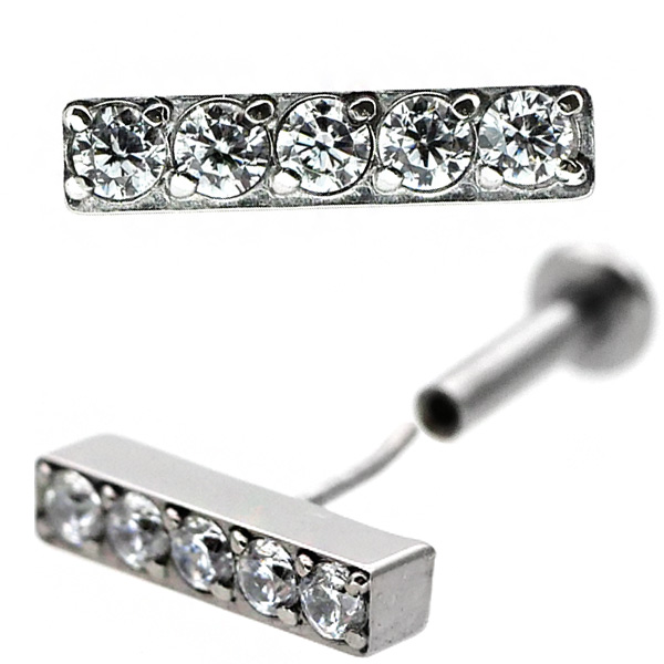 ピアス 20G 18G 16G つけっぱなしにおすすめ ジュエルバープッシュピン