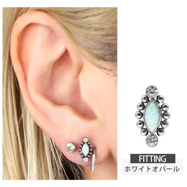 白妙◆一点物✧希少✧ピンクオパラズドウッドピアス ピアス 20G 18G 16G つけっぱなしにおすすめ マーキーズストーン