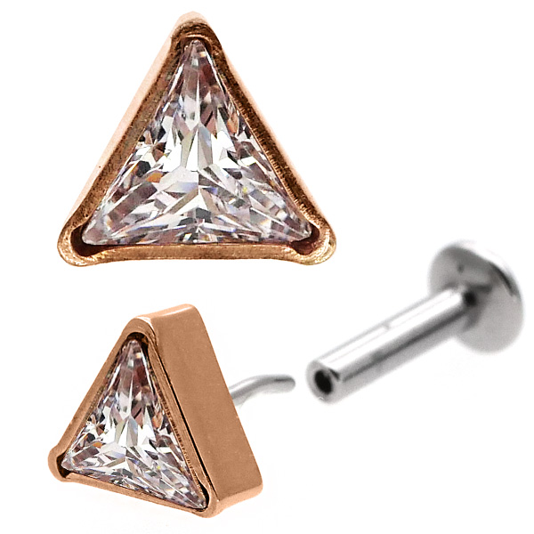 ピアス 20G 18G 16G つけっぱなしにおすすめ トライアングルジュエル