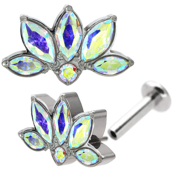 ピアス 20G 18G 16G つけっぱなしにおすすめ 蓮の花ロータスフラワー