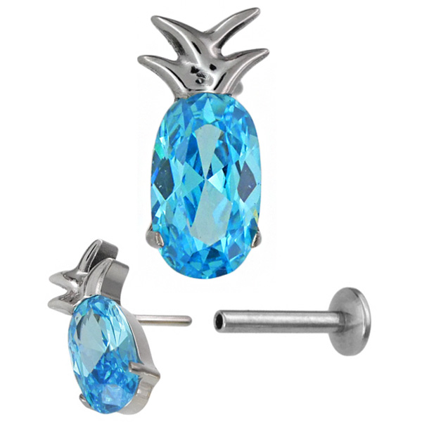 ピアス 20G 18G 16G つけっぱなしにおすすめ パイナップルプッシュピン