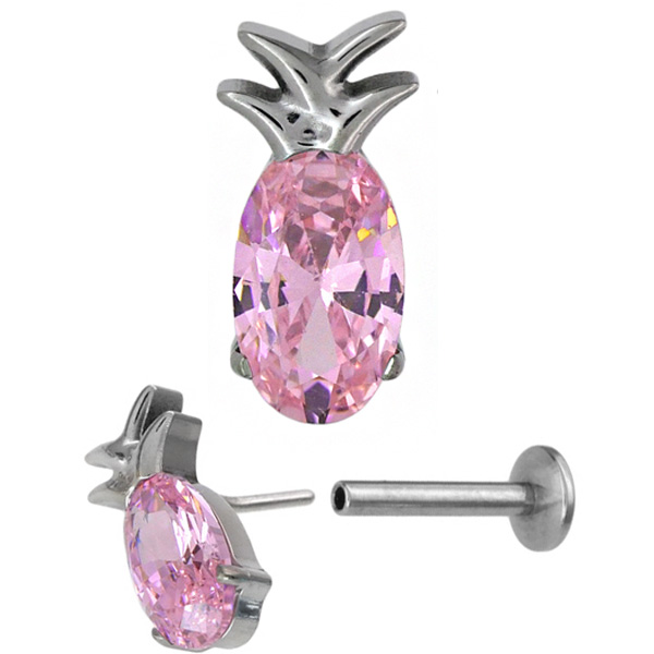 ピアス 20G 18G 16G つけっぱなしにおすすめ パイナップルプッシュピン