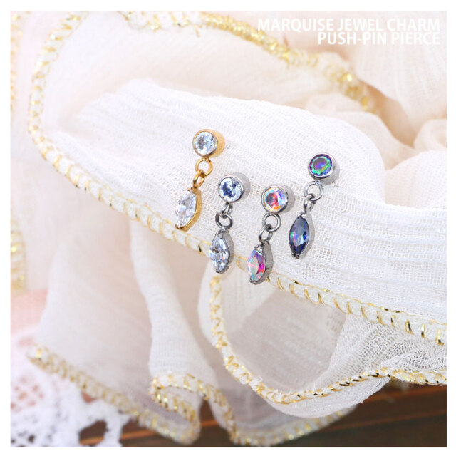 珍しいマルチカラーラブラドライトマーキスのピアスチャーム 珍しいマルチカラーラブラドライトマーキスのピアスチャーム 珍しい