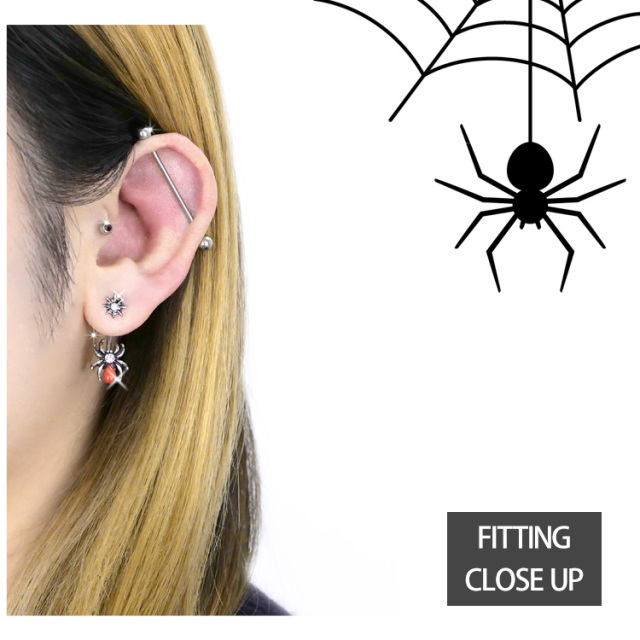 ボディピアス へそピアス 14G ブラッド レッド スパイダー ネイブル