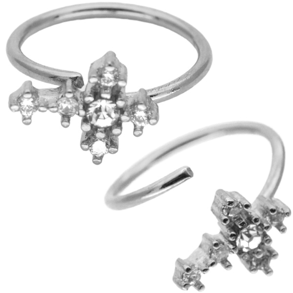 ボディピアス ひねって装着 アニージュエルクロスリング/20G ボディー