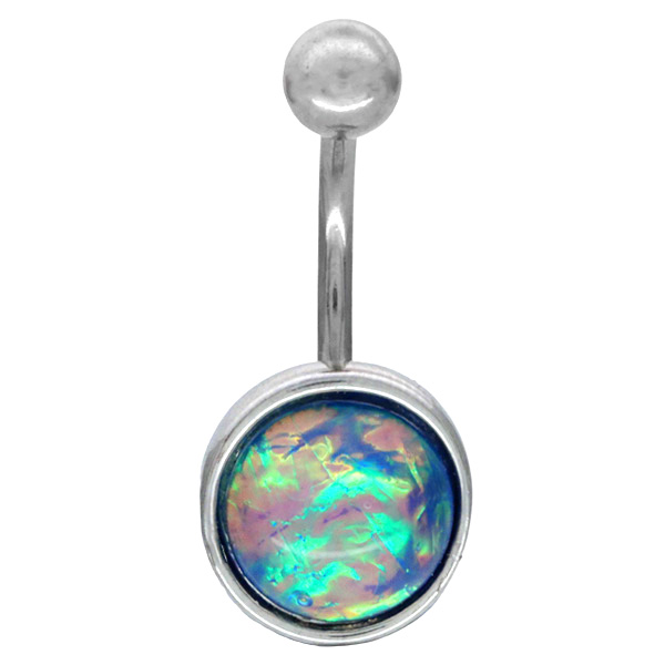 ボディピアス へそピアス 色が変わるオパールスパークルネイブル