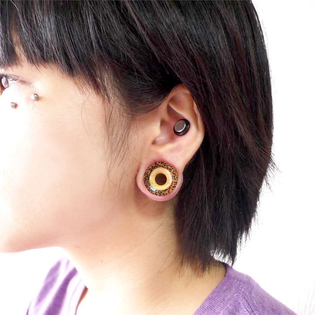 NO.980  ウッドピアス ボディピアス 木製 クイーンウッドアイレット/19mm ボディー