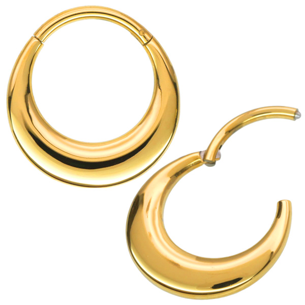 ボディピアス ワンタッチで装着 ムーンフォルムセグメントリング 16G