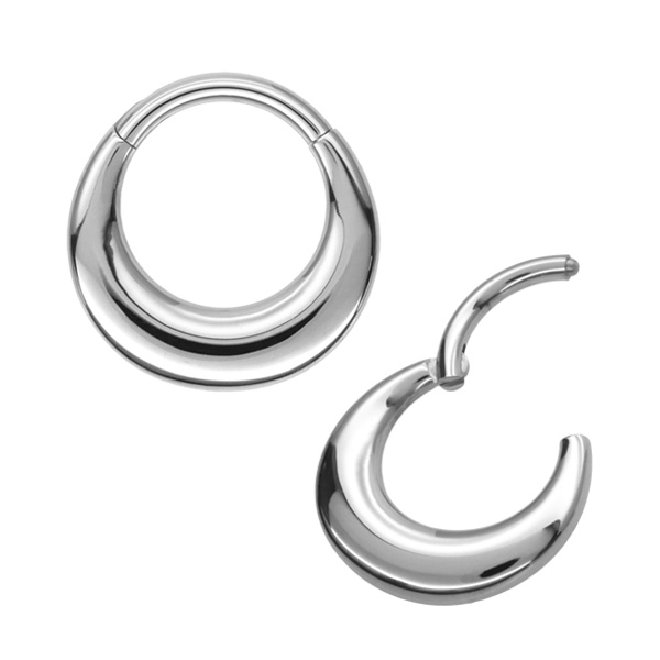 ボディピアス ワンタッチで装着 ムーンフォルムセグメントリング 16G