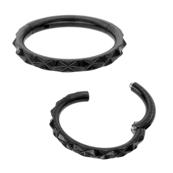 ワンタッチで装着】 ボディピアス ジオメトリックネオセグメントリング