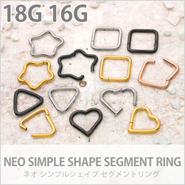 ボディピアス ワンタッチで装着 ネオシンプルシェイプセグメントリング