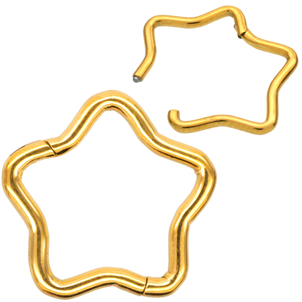 ボディピアス ワンタッチで装着 ネオシンプルシェイプセグメントリング