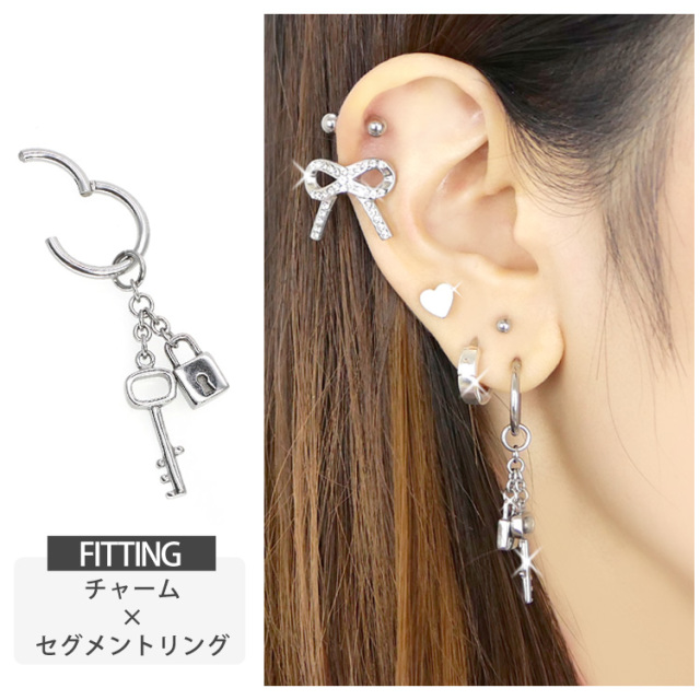 楽器チャーム♬樹脂ピアス ボディピアスパーツ キーモチーフチャーム/20G～10G対応 ボディー