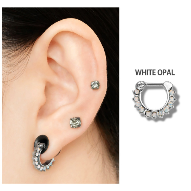 ボディピアス カチッと装着 ブリリアントソルリング/16G・14G ボディー