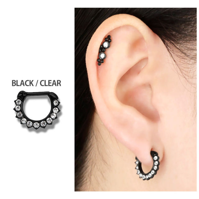 ボディピアス カチッと装着 ブリリアントソルリング/16G・14G ボディー