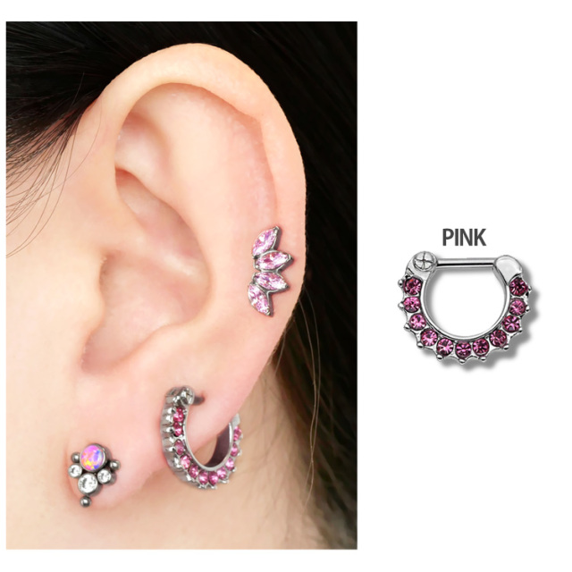 ボディピアス カチッと装着 ブリリアントソルリング/16G・14G ボディー