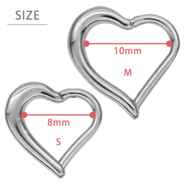 ボディピアス ワンタッチで装着 ハートフォルムネオセグメントリング