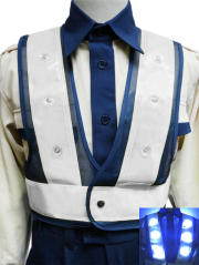 ショート丈LEDベスト（白テープ/メッシュ・LED色選択可）