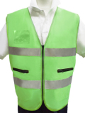 防犯パトロールベスト（蛍光タイプ　緑地×布反射テープ） Bタイプ
