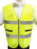 防犯パトロールベスト（蛍光タイプ　黄地×布反射テープ） Bタイプ