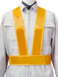 列車見張/電設工事用タスキ型安全ベスト（70mm黄反射テープ）