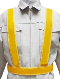 列車見張/電設工事用タスキ型安全ベスト（50mm黄反射テープ）