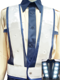 白色LEDベスト（紺メッシュ×白テープ）